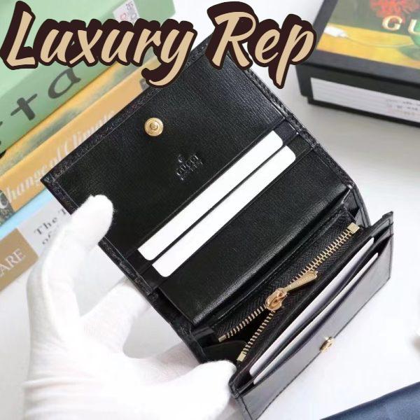 Replica Gucci Unisex Horsebit 1955 Card Case Wallet Black Leather Five Cards Slots 7