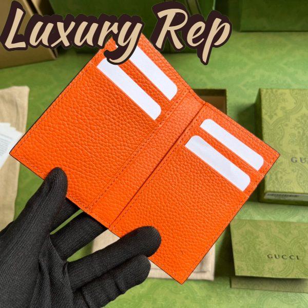 Replica Gucci Unisex Jumbo GG Card Case Orange Jumbo GG Leather Moiré Lining 8
