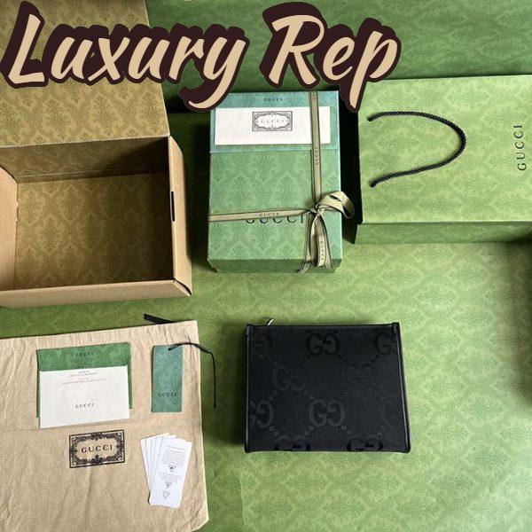 Replica Gucci Unisex Jumbo GG Medium Messenger Bag Black Canvas Zip Closure 7