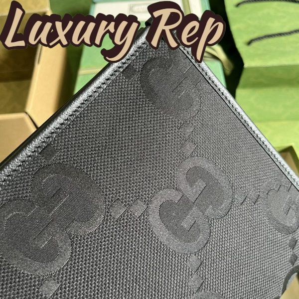 Replica Gucci Unisex Jumbo GG Medium Messenger Bag Black Canvas Zip Closure 10