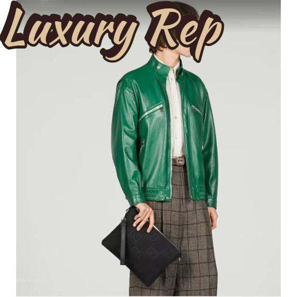 Replica Gucci Unisex Jumbo GG Medium Messenger Bag Black Canvas Zip Closure 13