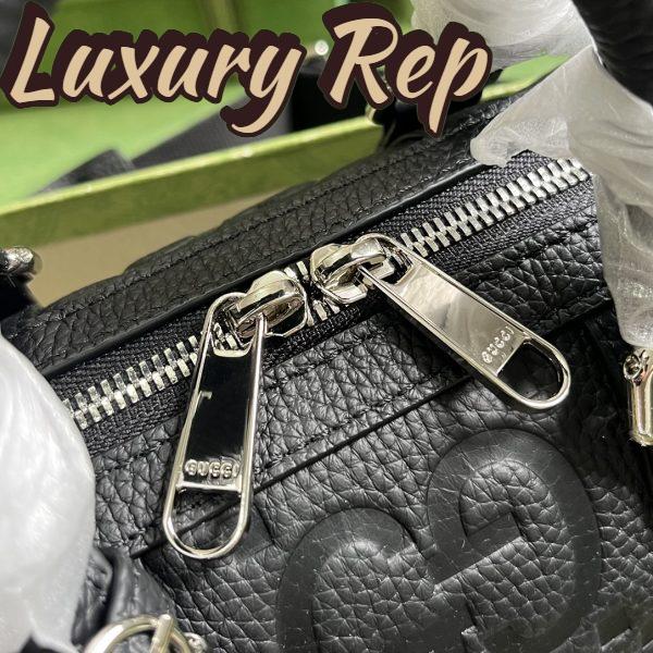 Replica Gucci Unisex Jumbo GG Mini Duffle Bag Black Leather Double G Zip Closure 10
