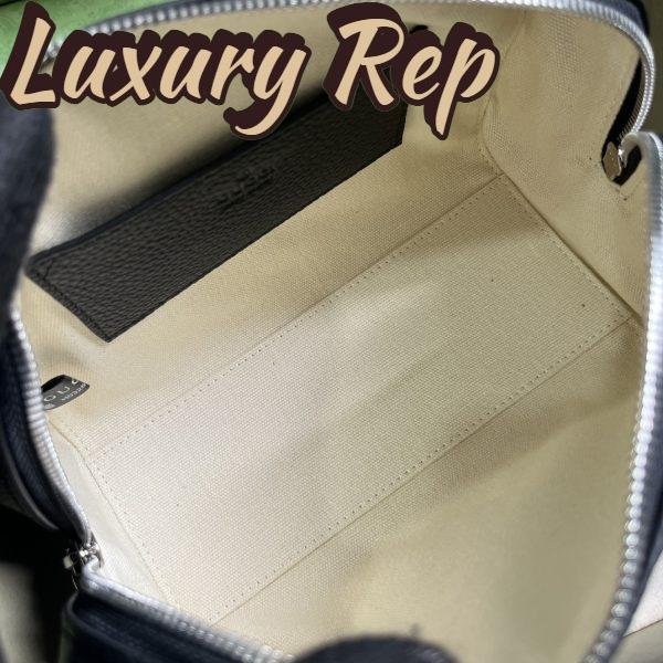 Replica Gucci Unisex Jumbo GG Mini Duffle Bag Black Leather Double G Zip Closure 11