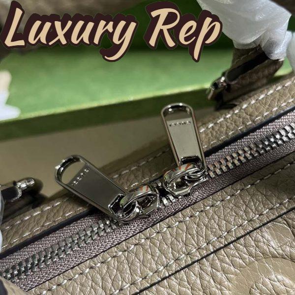 Replica Gucci Unisex Jumbo GG Mini Duffle Bag Dark Green Leather Double G Zip Closure 10