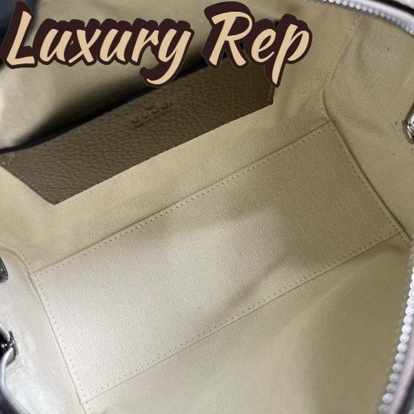 Replica Gucci Unisex Jumbo GG Mini Duffle Bag Dark Green Leather Double G Zip Closure 11