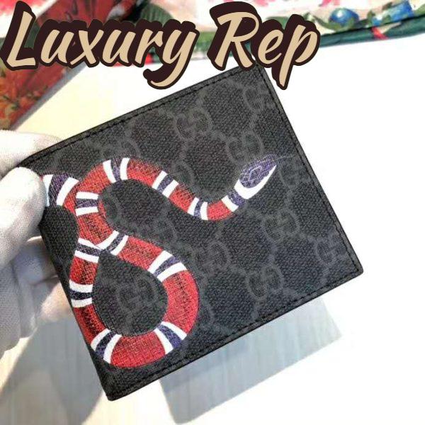 Replica Gucci Unisex Kingsnake Print GG Supreme Wallet GG Supreme Canvas 6