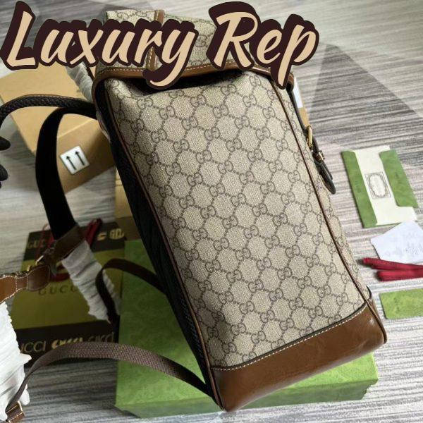 Replica Gucci Unisex Medium Backpack Interlocking G Beige Ebony GG Supreme Canvas 4