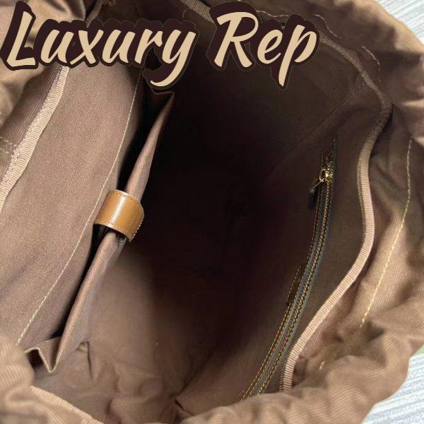 Replica Gucci Unisex Medium Backpack Interlocking G Beige Ebony GG Supreme Canvas 10