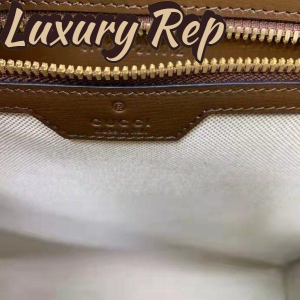 Replica Gucci Unisex Medium Tote Interlocking G Beige Ebony Brown GG Supreme Canvas 8