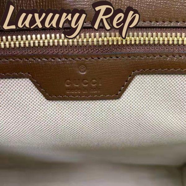Replica Gucci Unisex Medium Tote Interlocking G Beige Ebony Brown GG Supreme Canvas 9