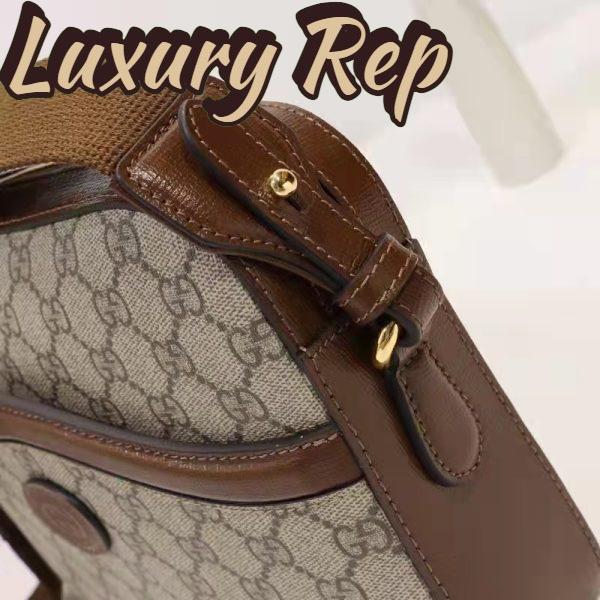Replica Gucci Unisex Messenger Bag Interlocking G Beige Ebony GG Supreme Canvas 11