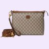 Replica Gucci Unisex Messenger Bag Interlocking G Beige Ebony GG Supreme Canvas Leather 14