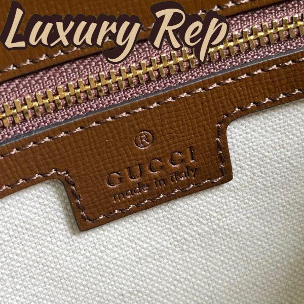 Replica Gucci Unisex Messenger Bag Interlocking G Beige Ebony GG Supreme Canvas Leather 11