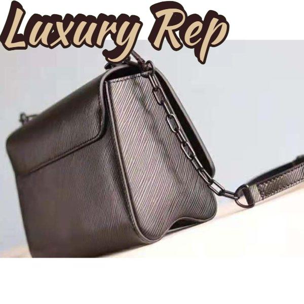 Replica Louis Vuitton LV Women Twist Mini Handbag Iridescent Black Taurillon leather 9