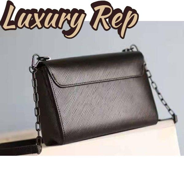 Replica Louis Vuitton LV Women Twist Mini Handbag Iridescent Black Taurillon leather 10