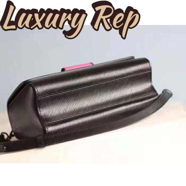 Replica Louis Vuitton LV Women Twist Mini Handbag Iridescent Black Taurillon leather 11