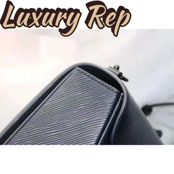 Replica Louis Vuitton LV Women Twist Mini Handbag Iridescent Black Taurillon leather 14