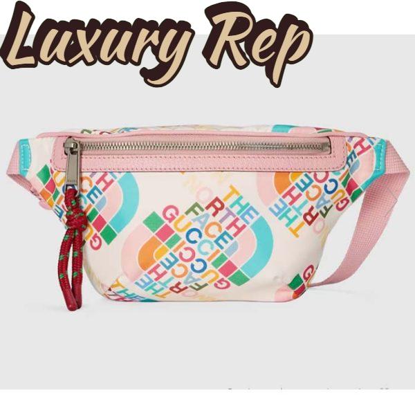 Replica Gucci Unisex GG The North Face x Gucci Belt Bag Pink Leather Zipper Closure