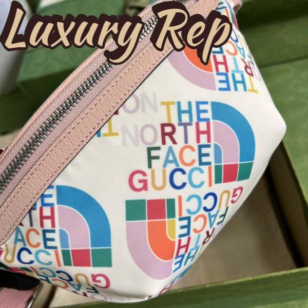 Replica Gucci Unisex GG The North Face x Gucci Belt Bag Pink Leather Zipper Closure 6