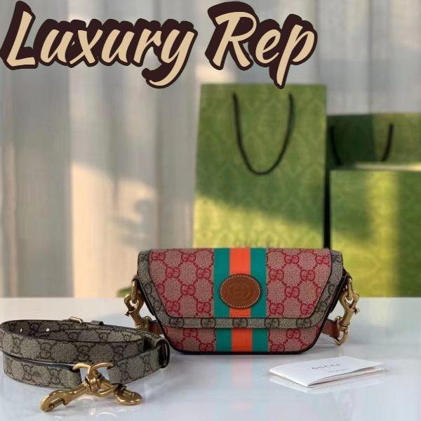 Replica Gucci Unisex GG Top Handle Mini Bag Web Pink GG Supreme Canvas 3