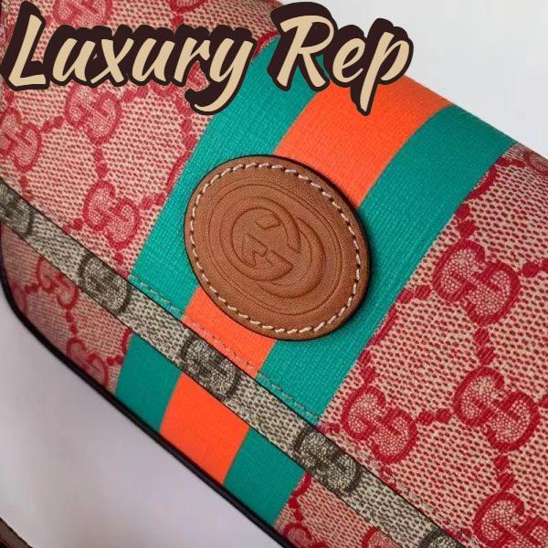Replica Gucci Unisex GG Top Handle Mini Bag Web Pink GG Supreme Canvas 9