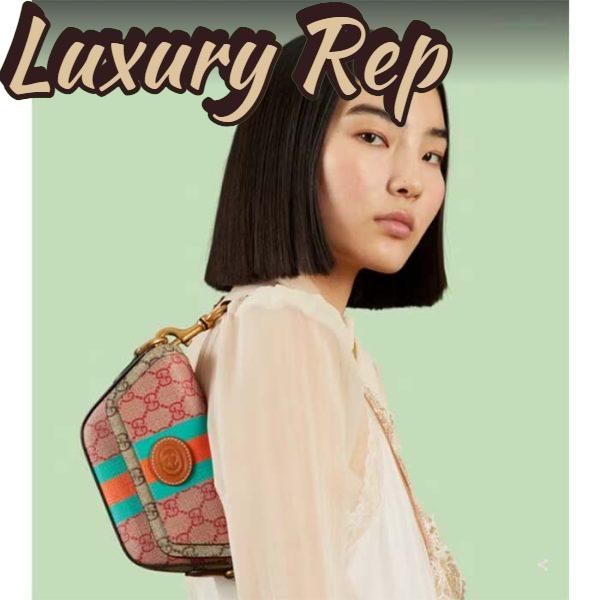 Replica Gucci Unisex GG Top Handle Mini Bag Web Pink GG Supreme Canvas 13