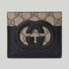 Replica Gucci Unisex GG Wallet Interlocking G Beige Ebony GG Supreme Fabric 13