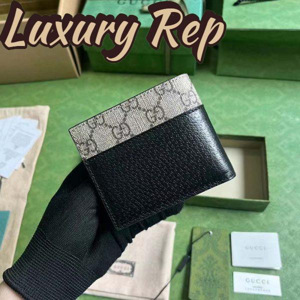 Replica Gucci Unisex GG Wallet Cut-Out Interlocking G Beige Ebony GG Supreme Canvas 5