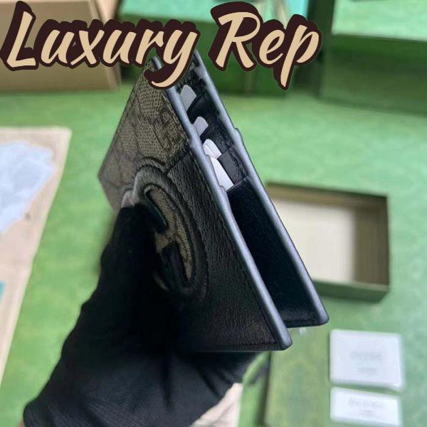 Replica Gucci Unisex GG Wallet Cut-Out Interlocking G Beige Ebony GG Supreme Canvas 7