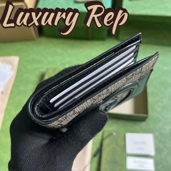 Replica Gucci Unisex GG Wallet Cut-Out Interlocking G Beige Ebony GG Supreme Canvas 10