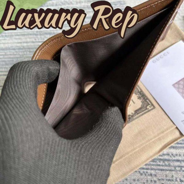 Replica Gucci Unisex GG Wallet Interlocking G Beige Ebony GG Supreme Fabric 9