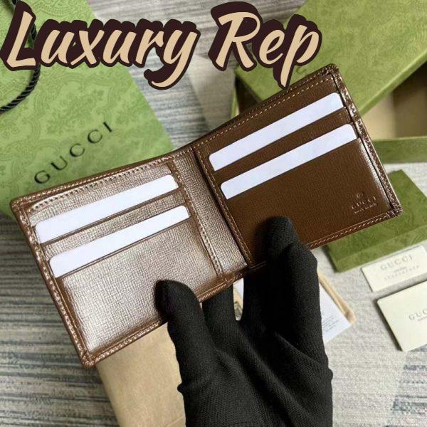 Replica Gucci Unisex GG Wallet Interlocking G Beige Ebony GG Supreme Fabric 10