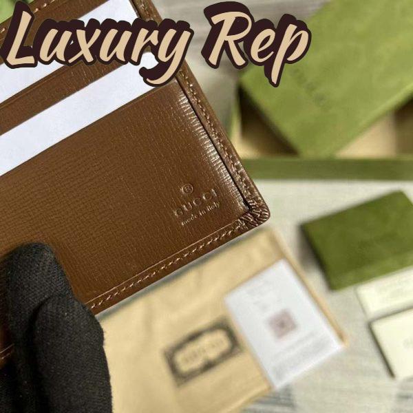 Replica Gucci Unisex GG Wallet Interlocking G Beige Ebony GG Supreme Fabric 11