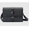 Replica Gucci Unisex Messenger Bag Interlocking G Black GG Supreme Canvas Black Leather 13