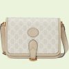 Replica Gucci Unisex Mini Bag Interlocking G Beige Ebony GG Supreme Canvas Brown Leather 13