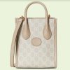 Replica Gucci Unisex Mini Tote Bag Interlocking G Blue Ivory GG Denim Jacquard 13