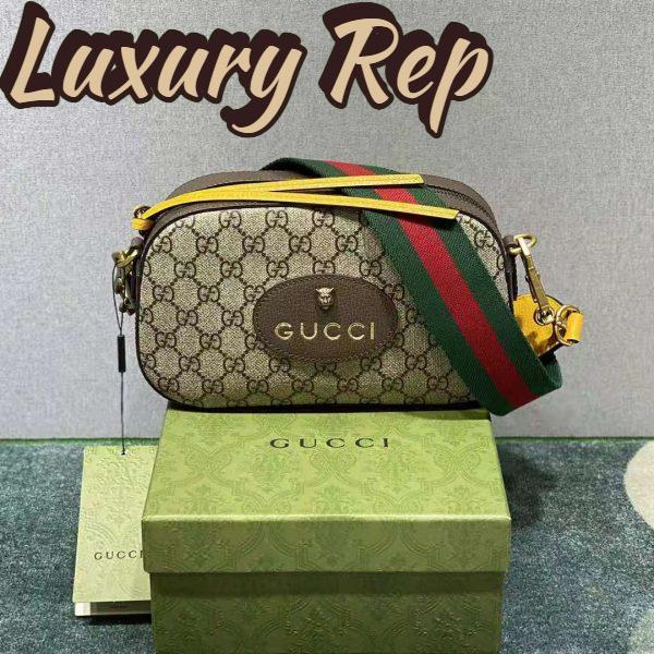 Replica Gucci Unisex Neo Vintage GG Supreme Messenger Bag Beige/Ebony Canvas 3