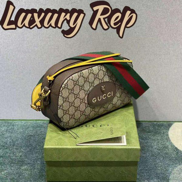 Replica Gucci Unisex Neo Vintage GG Supreme Messenger Bag Beige/Ebony Canvas 4