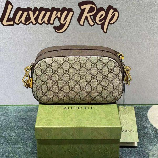 Replica Gucci Unisex Neo Vintage GG Supreme Messenger Bag Beige/Ebony Canvas 5