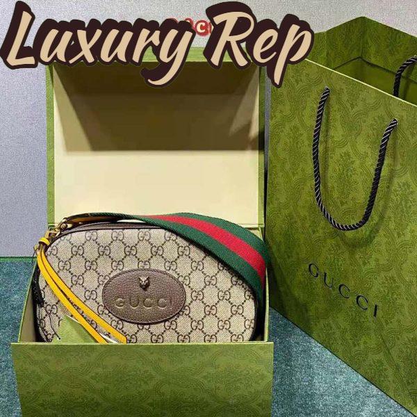 Replica Gucci Unisex Neo Vintage GG Supreme Messenger Bag Beige/Ebony Canvas 8