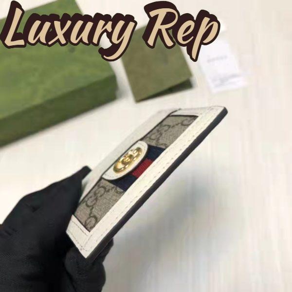 Replica Gucci Unisex Ophidia Card Case Beige Ebony GG Supreme Canvas Double G 7