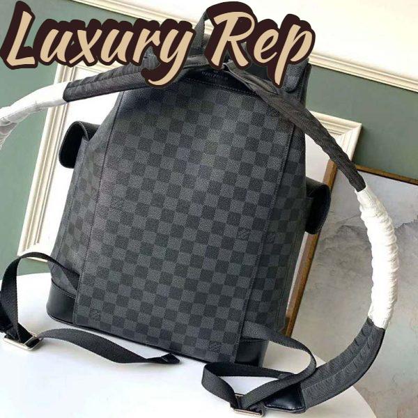 Replica Louis Vuitton LV Unisex Christopher PM Backpack in Damier Graphite Canvas-Grey 5