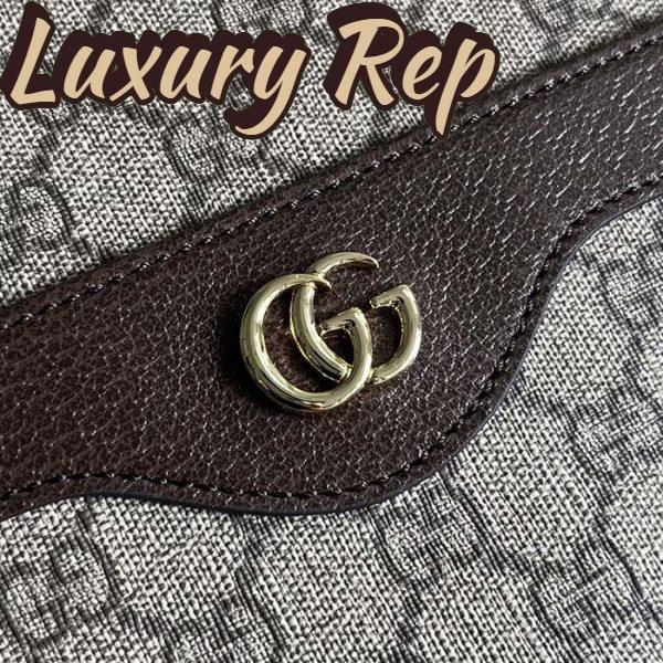 Replica Gucci Unisex Ophidia GG Large Tote Bag Beige Ebony GG Supreme Canvas Brown Leather 9