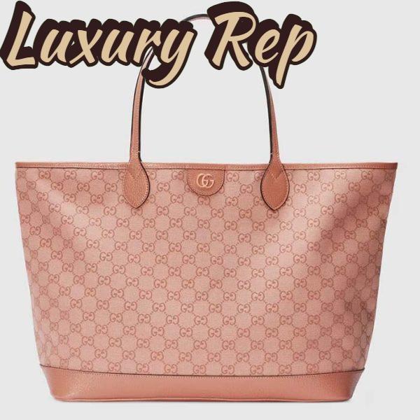 Replica Gucci Unisex Ophidia GG Large Tote Bag Pink GG Canvas Double G