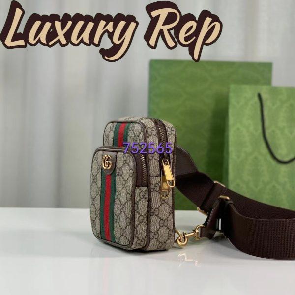 Replica Gucci Unisex Ophidia GG Mini Bag Beige Ebony GG Supreme Canvas Double G 6