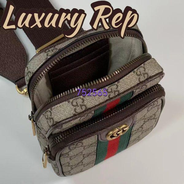 Replica Gucci Unisex Ophidia GG Mini Bag Beige Ebony GG Supreme Canvas Double G 9