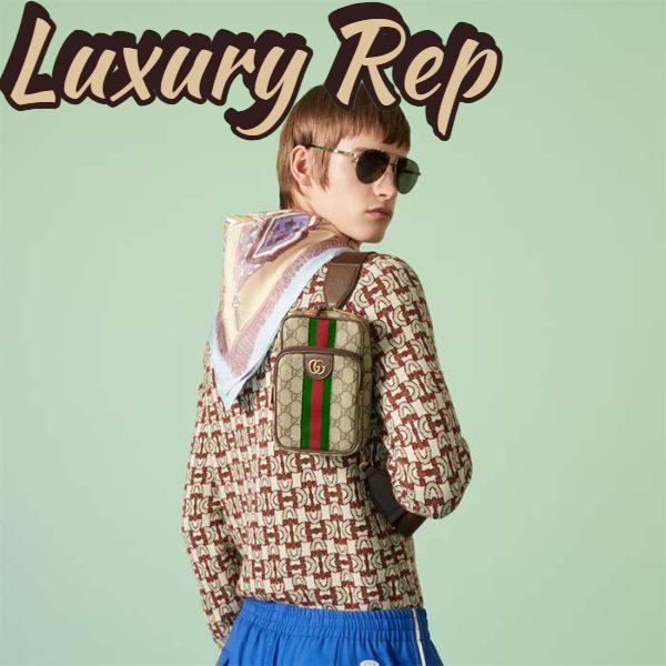 Replica Gucci Unisex Ophidia GG Mini Bag Beige Ebony GG Supreme Canvas Double G 11