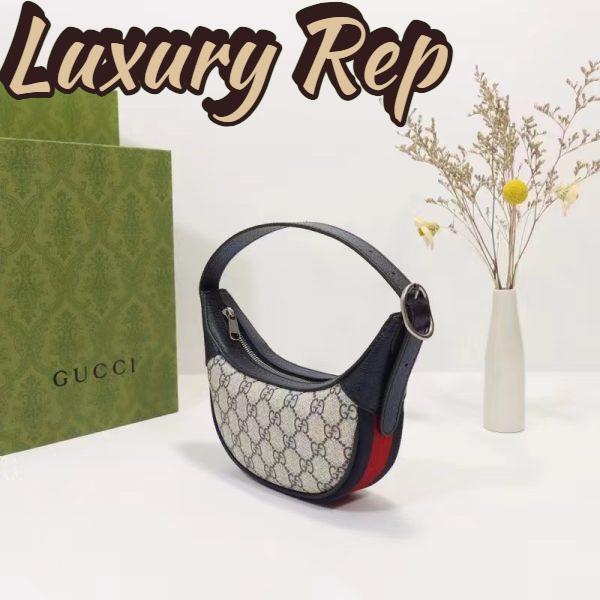 Replica Gucci Unisex Ophidia GG Mini Bag Blue Beige GG Supreme Canvas 4