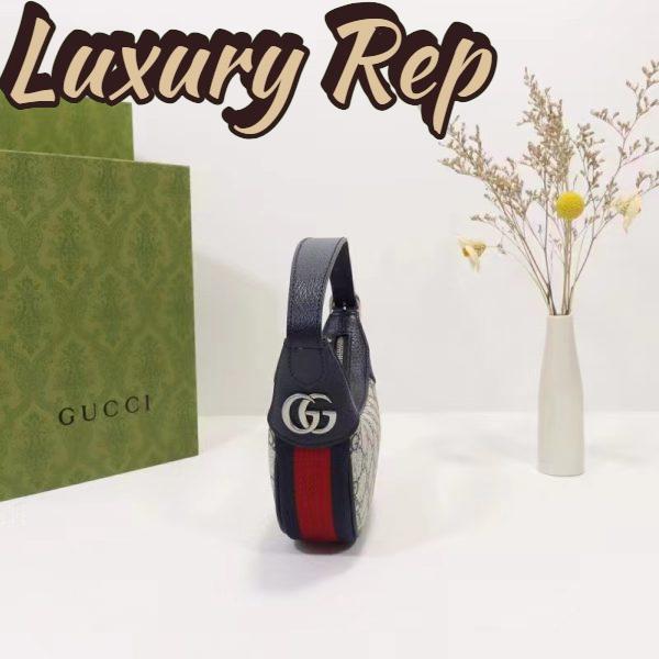 Replica Gucci Unisex Ophidia GG Mini Bag Blue Beige GG Supreme Canvas 11
