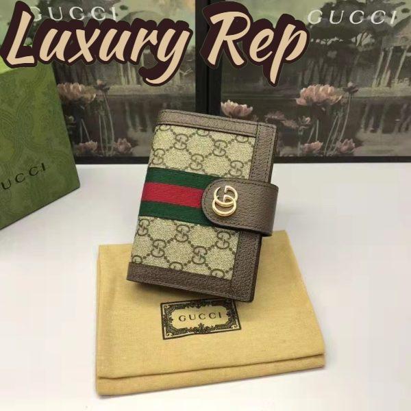Replica Gucci Unisex Ophidia GG Passport Case Beige Ebony GG Supreme Canvas 3